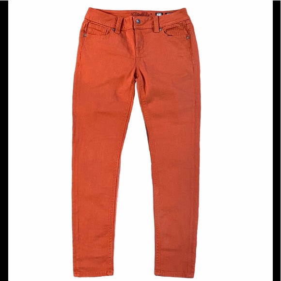 Miss Me Denim - *SOLD* Miss Me Flame Orange Mid Rise Skinny Jeans